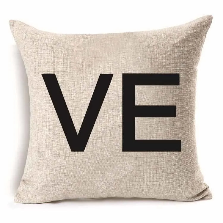 45*45 cm Cotton Linen Cushion Cover Love Mr Mrs Letter Throw Pillow Home Decor Wedding Decoration Decorative Pillowcase 40247