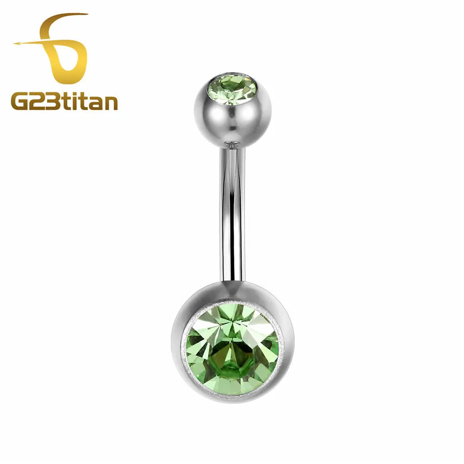 Women Sexy Summer Jewelry 14G Medical Titanium Barbell CZ Zircon Navel Piercing Bar 16G 10mm Belly Button Rings Pircing Ombligo