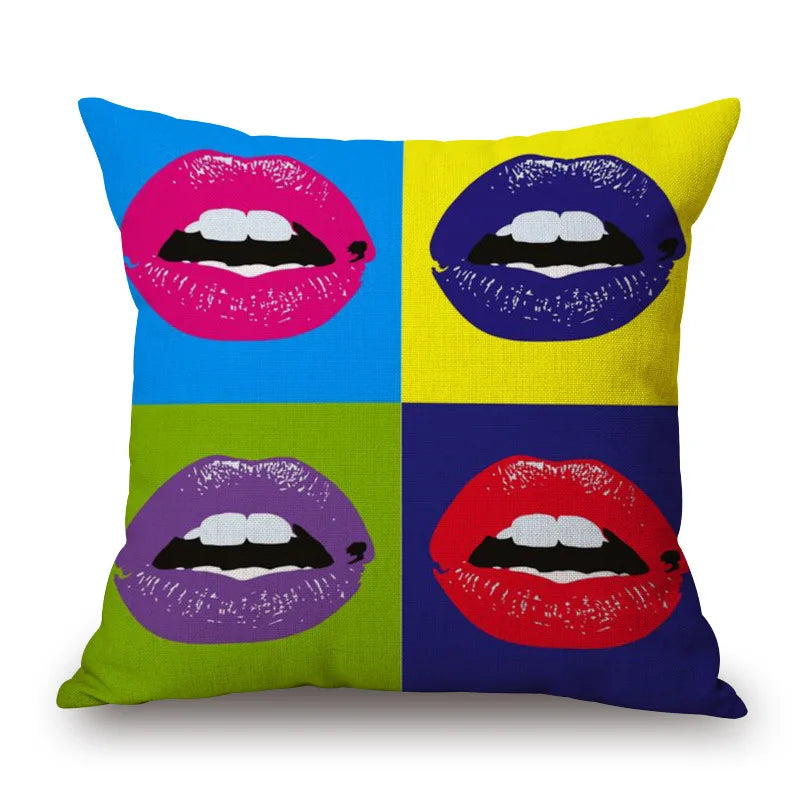 ZXZXOON Pop art lips Home textile decorative throw pillow case cover for sofa home decor capa de almofadas 45x45cm