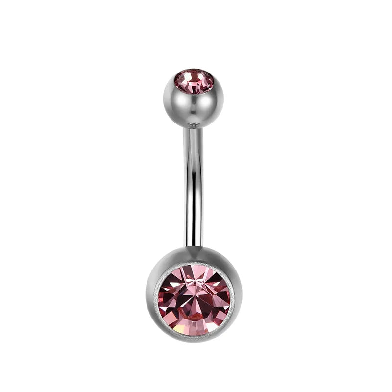 Women Sexy Summer Jewelry 14G Medical Titanium Barbell CZ Zircon Navel Piercing Bar 16G 10mm Belly Button Rings Pircing Ombligo