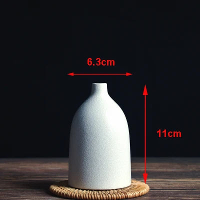Modern Ceramic Vase Creative Black Tabletop Thydroponic Containers Flower Pot Home Decor Crafts Wedding Decoration