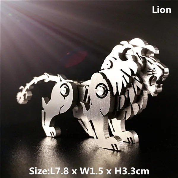 3D Metal Model Chinese Zodiac Dinosaurs western fire dragon  DIY Assembly models Toys Collection Desktop For Adult