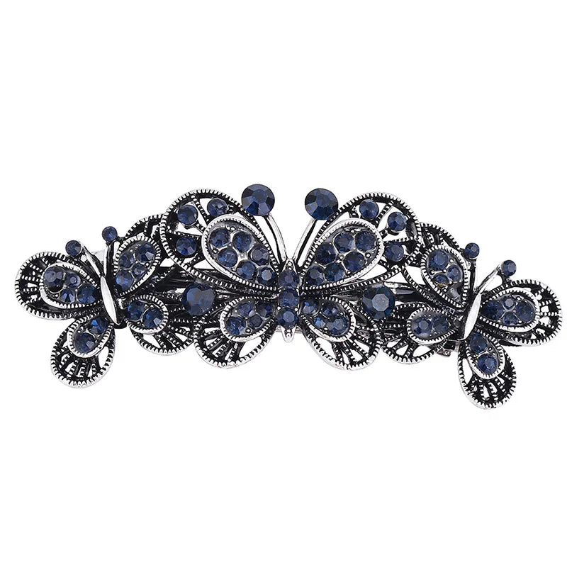 EASYA New Vintage Crystal Barrettes Hair Accessories Women Girls Elegant Butterfly Leaf Bowknot Hairpins Headwear Jewelry