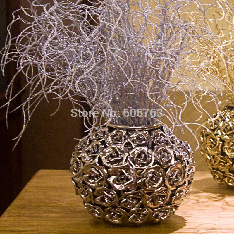 46CM Long Artificial  Plant Simulation Gilded Grass Christmas Ornaments  Glitter  Bling  Artificial Flowers for Home Decoration