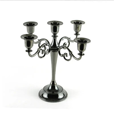 IMUWEN Silver/Gold/Bronze/Black 3-Arms Metal Pillar Candle Holders Candlestick Wedding Decoration Stand Home Decor Candelabra