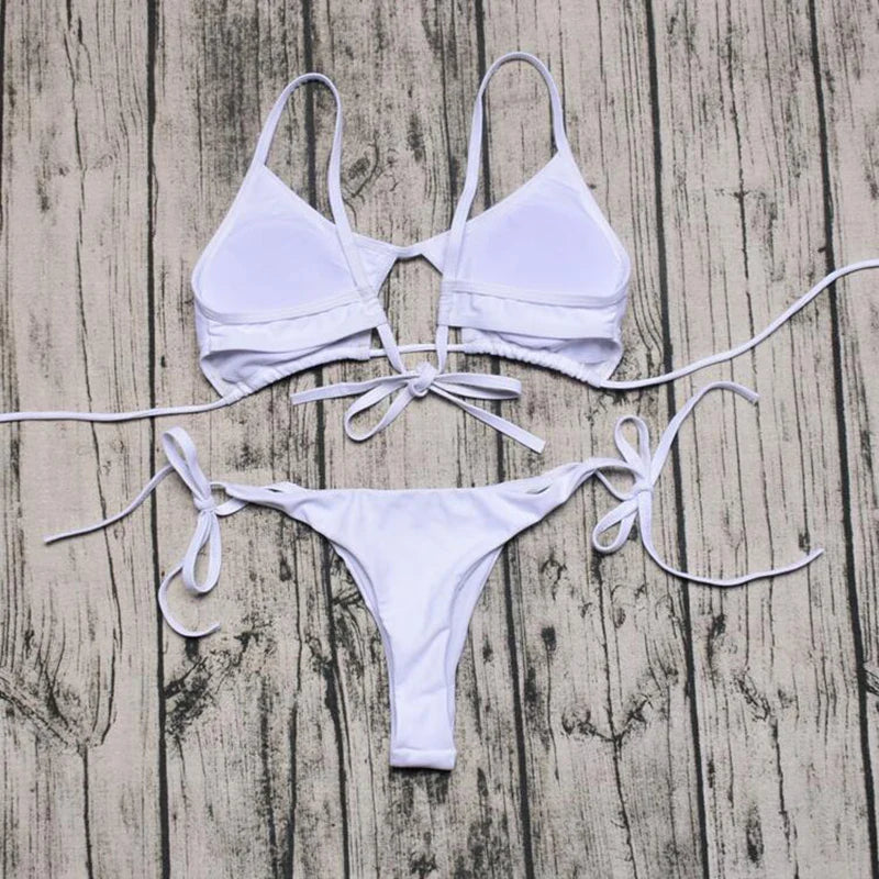 ZTVitality Sexy White Bikinis Push Up Bikini 2021 Hot Padded Bandage Low Waist Swimsuit Female Swimwear Women Brazilian Biquini