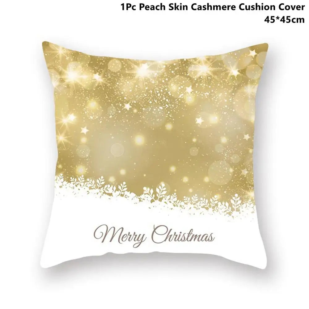 Taoup Gold Merry ChristmasTree Elk Garland Pillowcase Xmas Decor for Home Decor for Christmas Ornaments Xmas Noel New Year Gifts