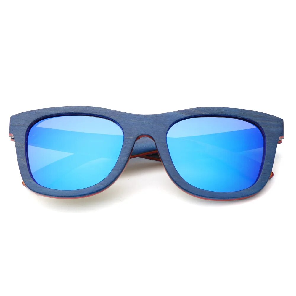 New Handmade Colored Wood Frame Multicolor Glasses Retro Fashion Square Women's Sunglasses Ultraviolet-proof TAC Sunglasses