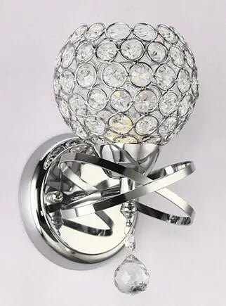Feimefeiyou 2021 modern Art Decor Stainless Steel Plating LED Crystal Wall Light Lamp Bedroom Home Wall Sconce Lighting
