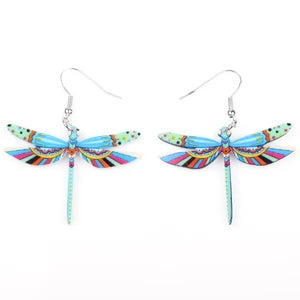 Fashion Dangle Dragonfly Earrings Acrylic Long Drop Earring New Arrival 2015 Spring Summer Style For Girls Women Jewelry