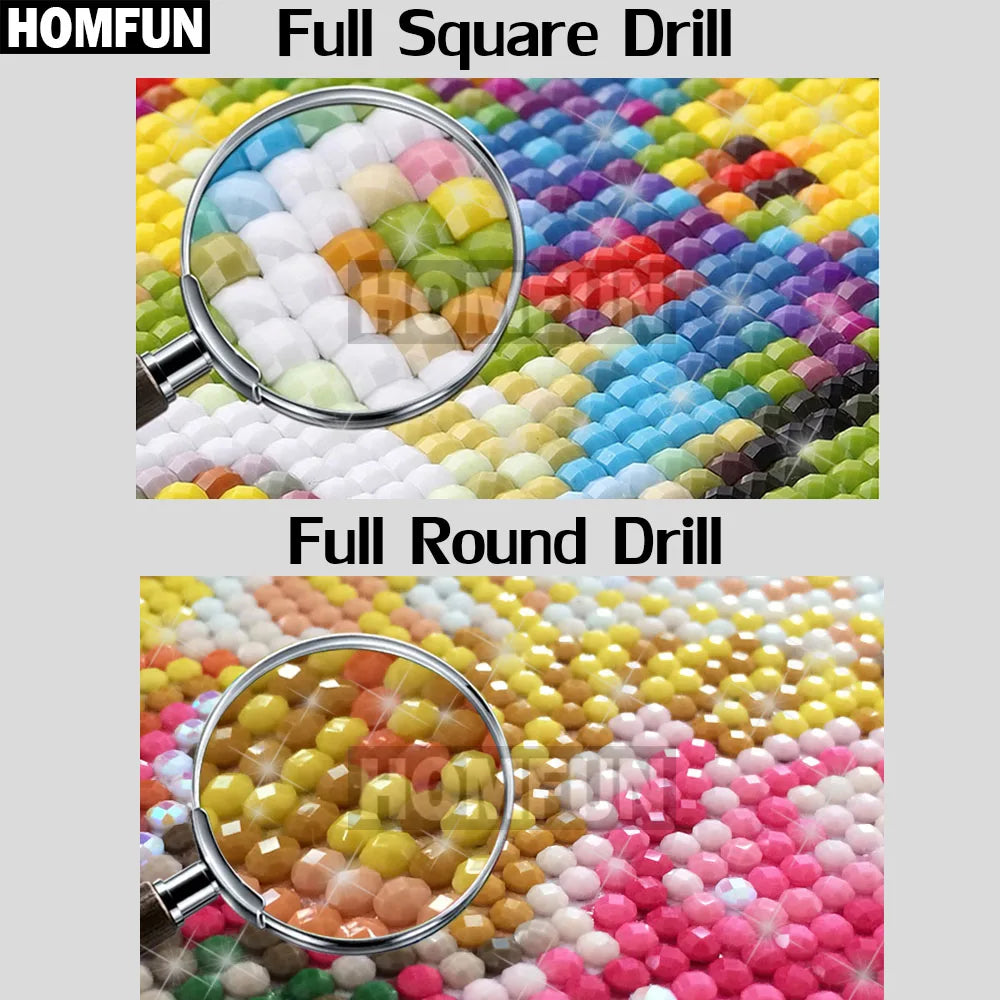 HOMFUN 5D Diamond Painting Full Drill Diamond Embroidery "Flowers And Bicycles" Picture Of Rhinestone Handmade Home Decor