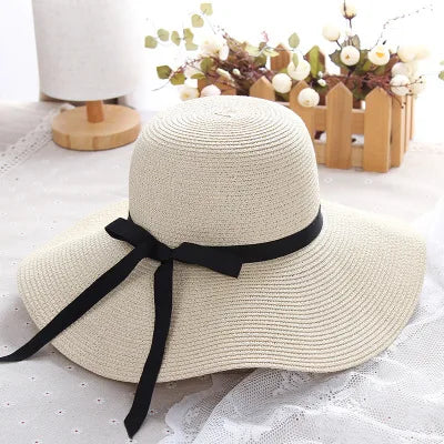 summer straw hat women big wide brim beach hat sun hat foldable sun UV protection panama hat bone chapeu feminino
