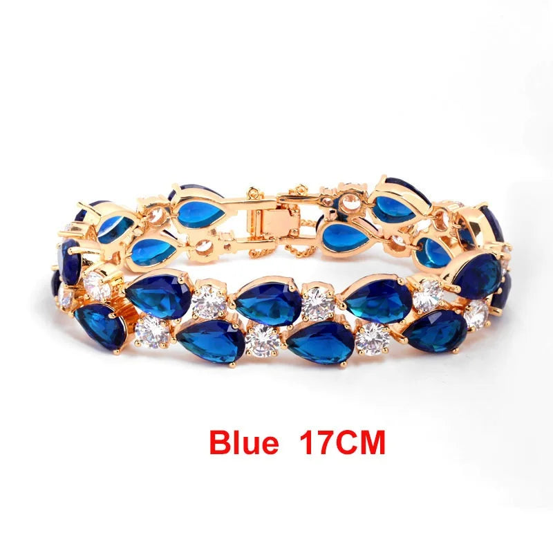 LUOTEEMI Top Quality Mona Lisa Multi-Color Zircon Bracelets & Bangles Fashion Jewelry Christmas Gift for Women