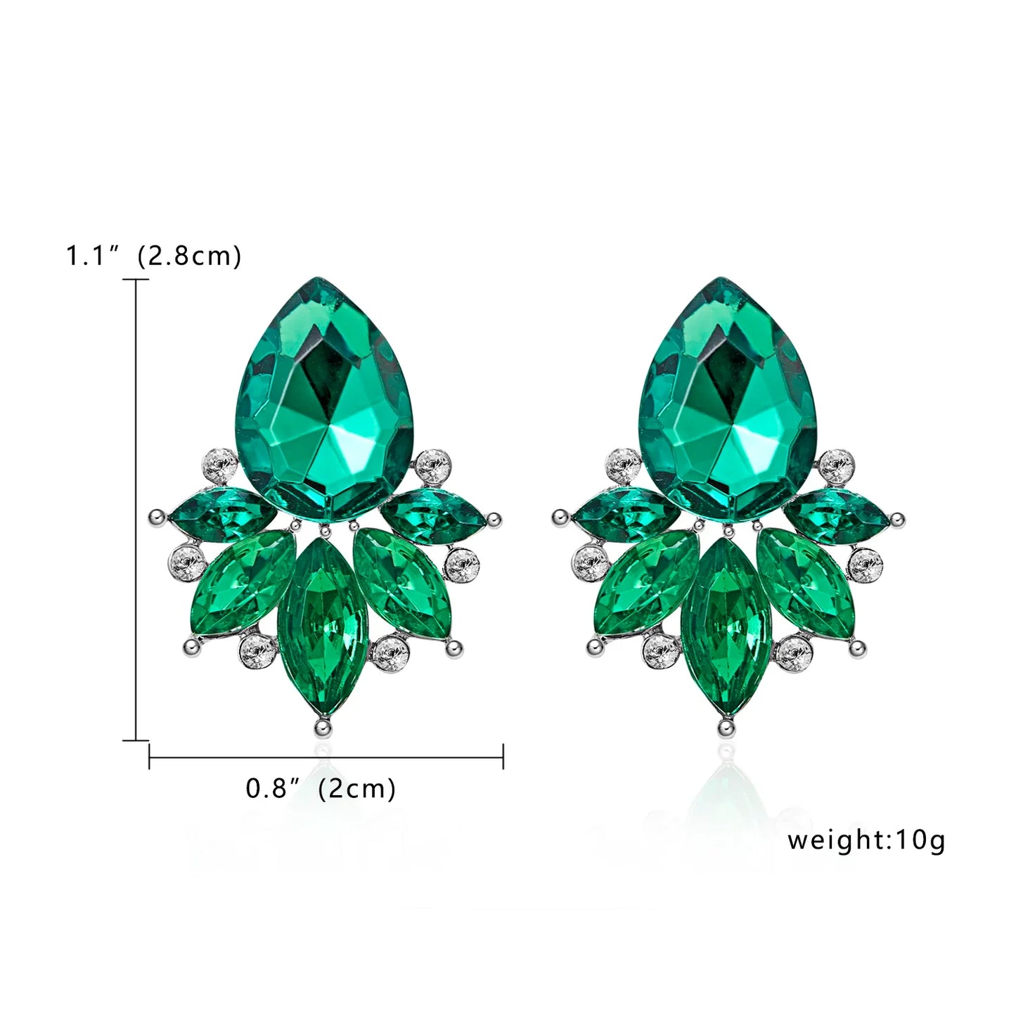 Women Fashion Crystal Dangle Earrings Sweet Water Drop Flower Geometry Statement Studded Jewelry Female Gift