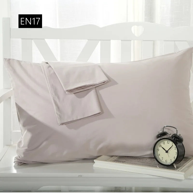 2 piece Cotton 600TC Hotel Pillowcase 19 Solid color pillow case Bedding 70x70cm 50x70 pillow cover Customize any size