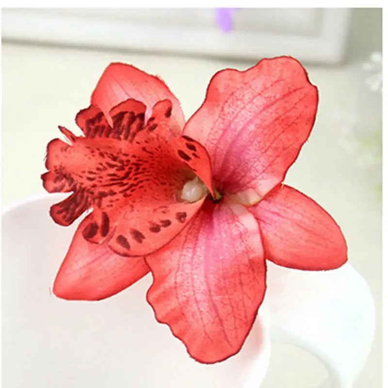 1PC Women Chic Fashion Flowers Hair Clips Gift Sand Beach Colorful Handmade Butterfly Orchid Vacation Hair Accessories