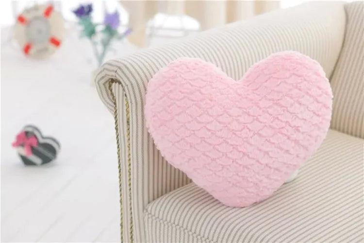 DUNXDECO Pillow Heart Shape Cushion Romantic Fresh Macaroon Umbrella Carved Stuffed Plush Fleece Doll Love Present Seat Cushion