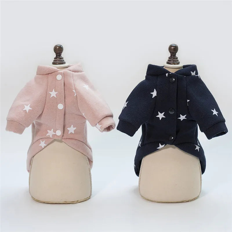 2026 New Brand Soft Pet Dog Clothes For Dog Puppy Cat Winter Warm Clothes Star Print Costume Coat chihuahua Cheap roupa cachorro