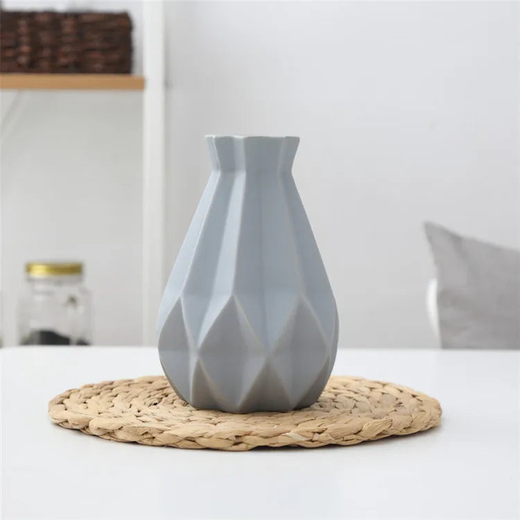 Nordic Porcelain Vase Matt Ceramic Vases Modern Flower Pot Diamond Plant Pot Study Hallway Home Decor Living Room Decoration