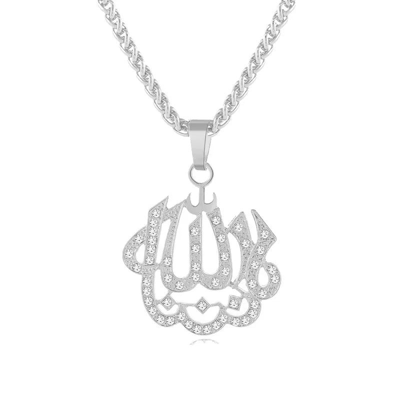 Fooderwerk Jewelry Middle Eastern Muslim Islam Allah Pendant Lady Heart Shaped Necklace Irish Women's Jewelry