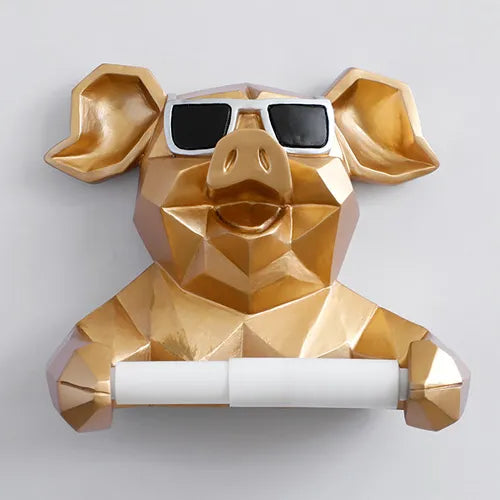 animal tissue box Statue Figurine Hanging toilet paper holder Washroom Wall Home Decor Roll Paper Tissue Box Holder Wall Mount