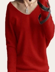 Tailor Sheep Spring Autumn Sweaters Women Fashion Sexy V-neck Pullover Loose Wool Batwing Long Sleeve Knitted Tops
