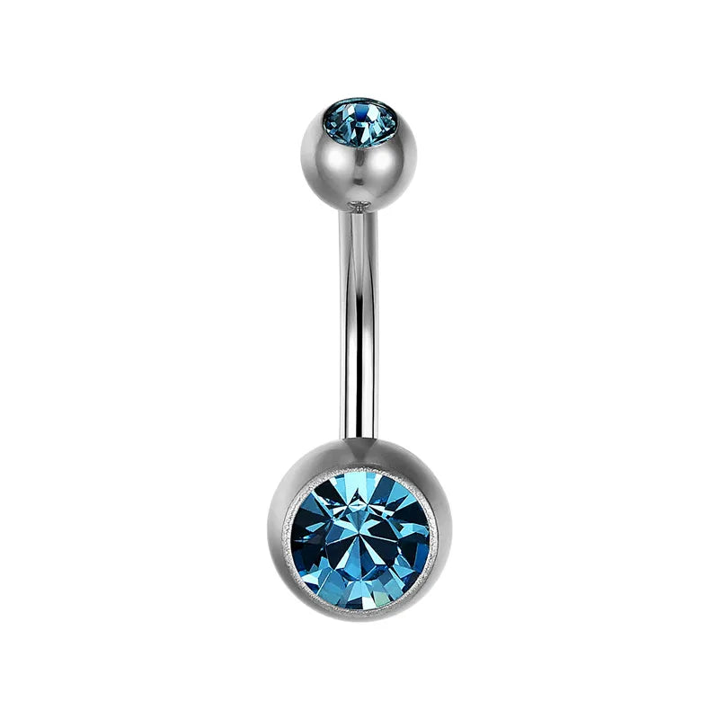 Women Sexy Summer Jewelry 14G Medical Titanium Barbell CZ Zircon Navel Piercing Bar 16G 10mm Belly Button Rings Pircing Ombligo