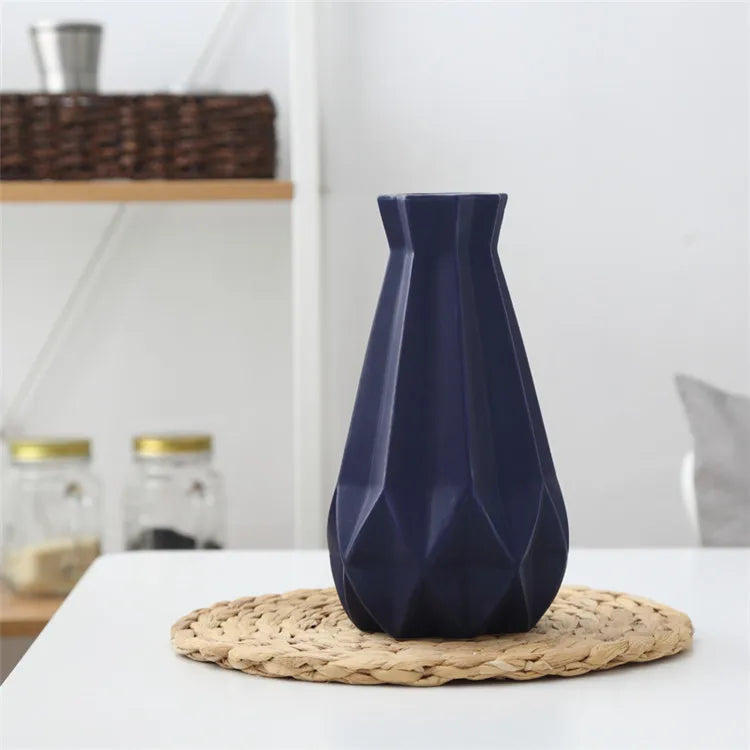 Nordic Porcelain Vase Matt Ceramic Vases Modern Flower Pot Diamond Plant Pot Study Hallway Home Decor Living Room Decoration