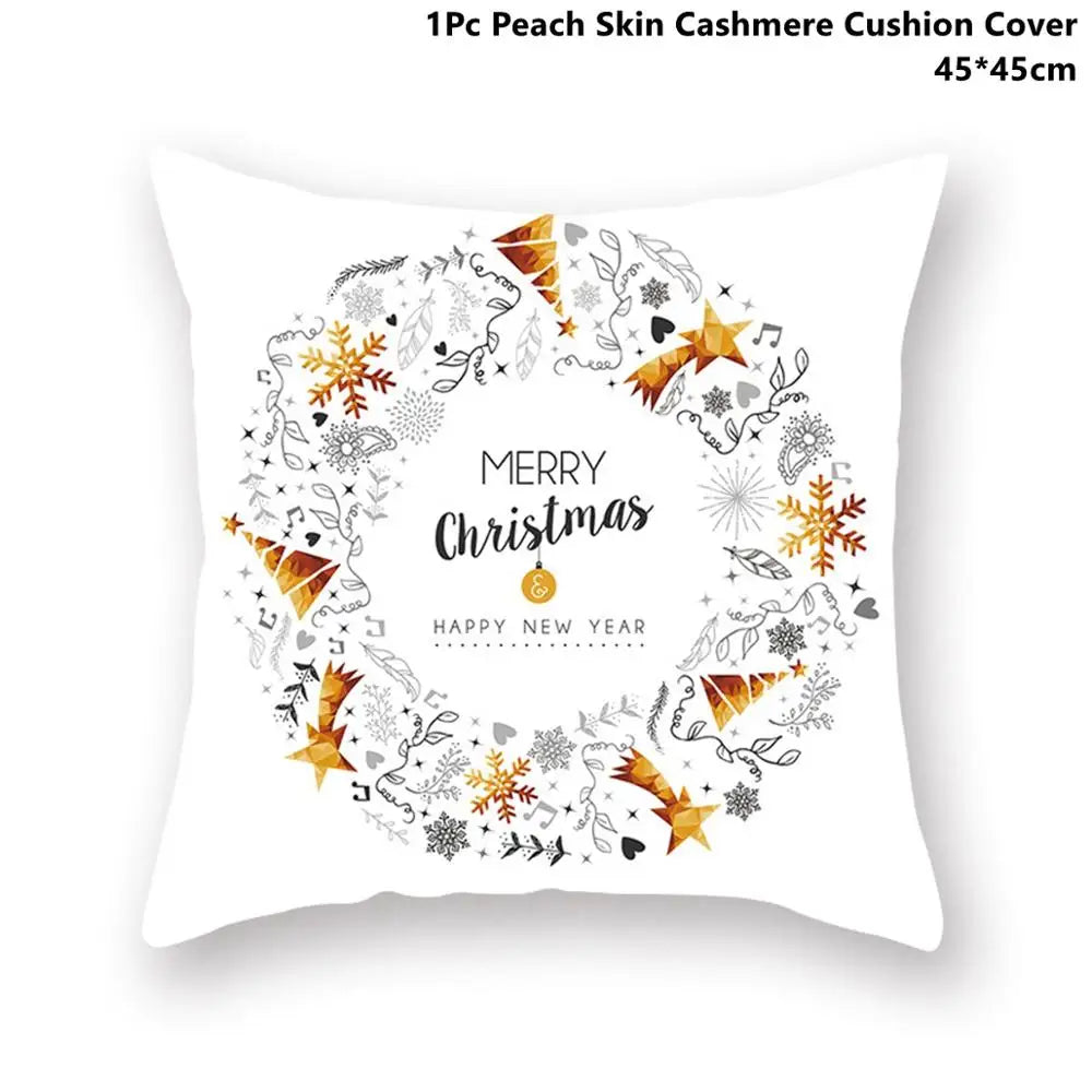 Taoup Gold Merry ChristmasTree Elk Garland Pillowcase Xmas Decor for Home Decor for Christmas Ornaments Xmas Noel New Year Gifts
