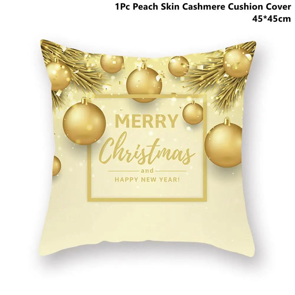 Taoup Gold Merry ChristmasTree Elk Garland Pillowcase Xmas Decor for Home Decor for Christmas Ornaments Xmas Noel New Year Gifts