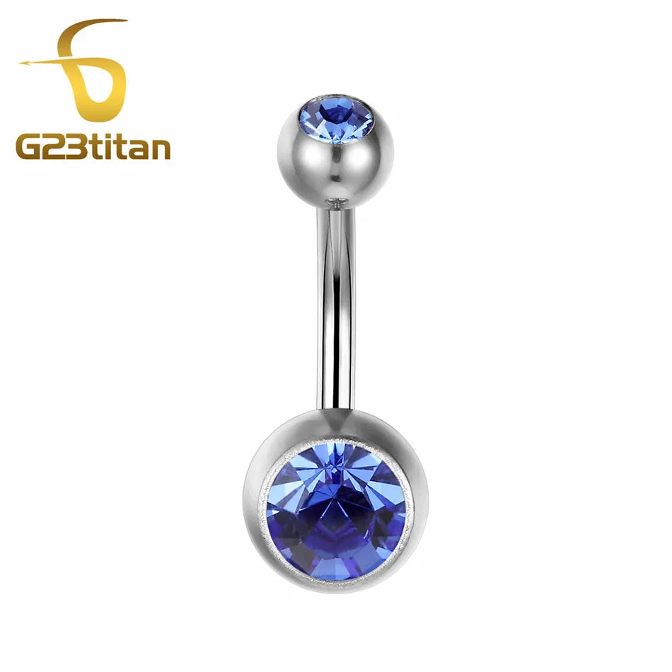 Women Sexy Summer Jewelry 14G Medical Titanium Barbell CZ Zircon Navel Piercing Bar 16G 10mm Belly Button Rings Pircing Ombligo