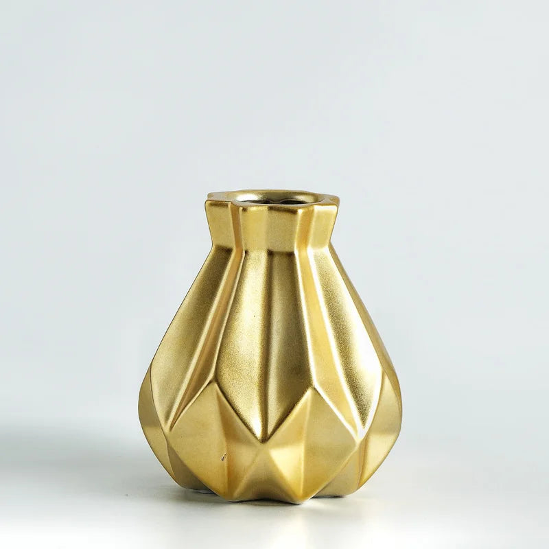 Nordic Porcelain Vase Matt Ceramic Vases Modern Flower Pot Diamond Plant Pot Study Hallway Home Decor Living Room Decoration