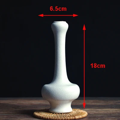 Modern Ceramic Vase Creative Black Tabletop Thydroponic Containers Flower Pot Home Decor Crafts Wedding Decoration