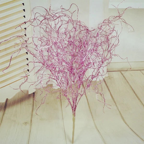 46CM Long Artificial  Plant Simulation Gilded Grass Christmas Ornaments  Glitter  Bling  Artificial Flowers for Home Decoration
