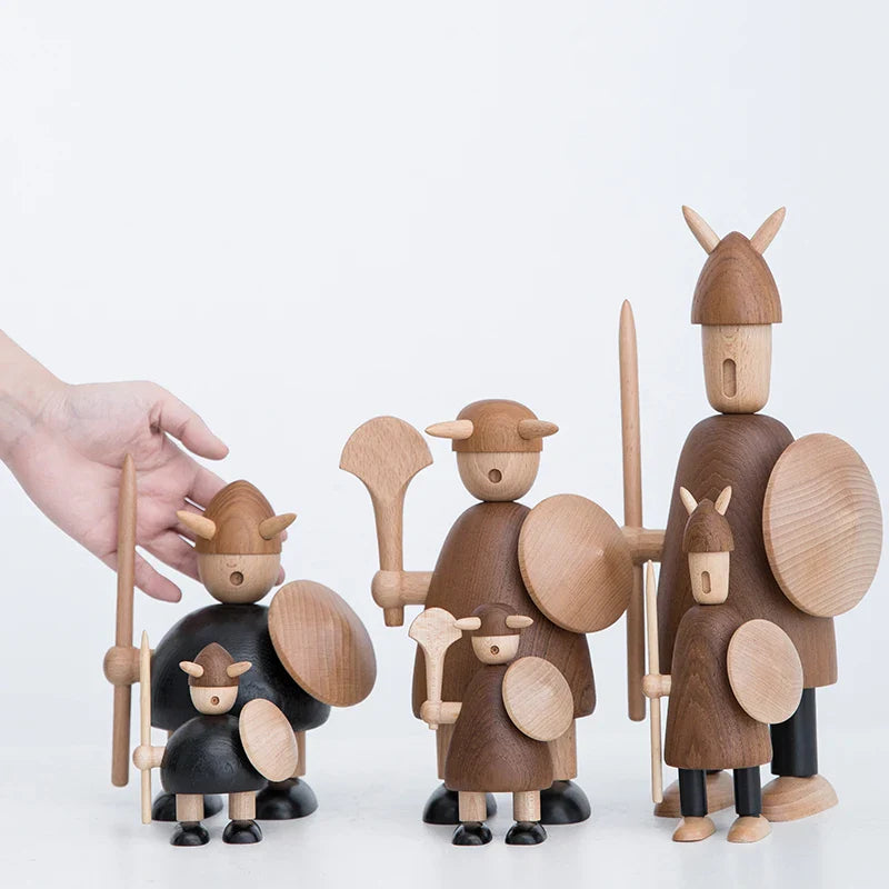 Original Wood Carving Vikings Home Decoration as for Creative Christmas Birthday Gift to Decor Interior Living Room  Figurines