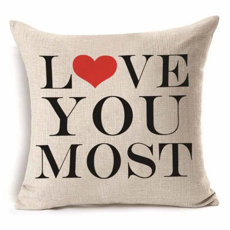 45*45 cm Cotton Linen Cushion Cover Love Mr Mrs Letter Throw Pillow Home Decor Wedding Decoration Decorative Pillowcase 40247