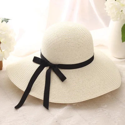 summer straw hat women big wide brim beach hat sun hat foldable sun UV protection panama hat bone chapeu feminino