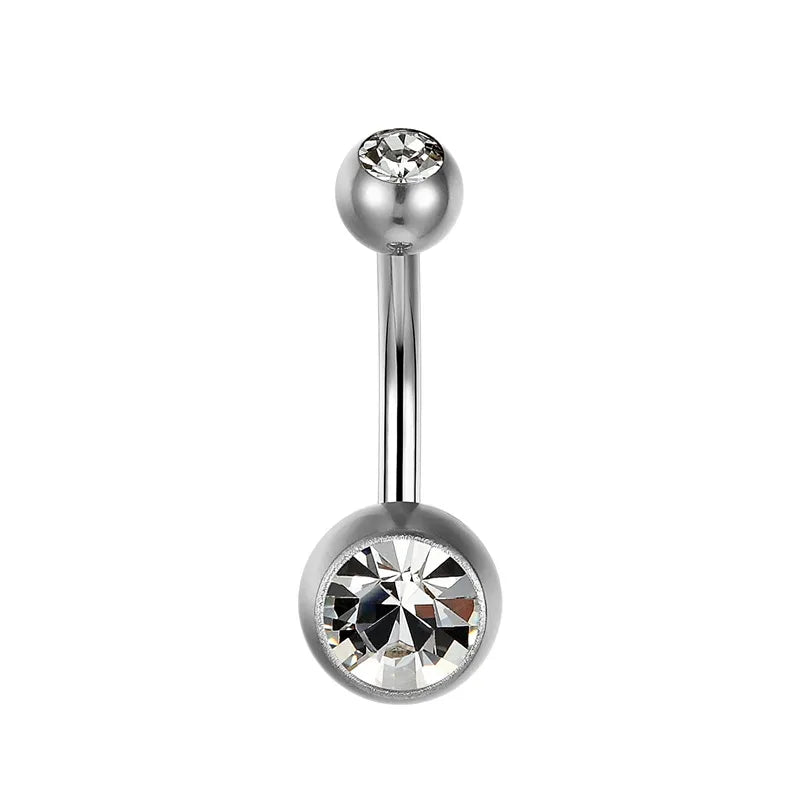 Women Sexy Summer Jewelry 14G Medical Titanium Barbell CZ Zircon Navel Piercing Bar 16G 10mm Belly Button Rings Pircing Ombligo