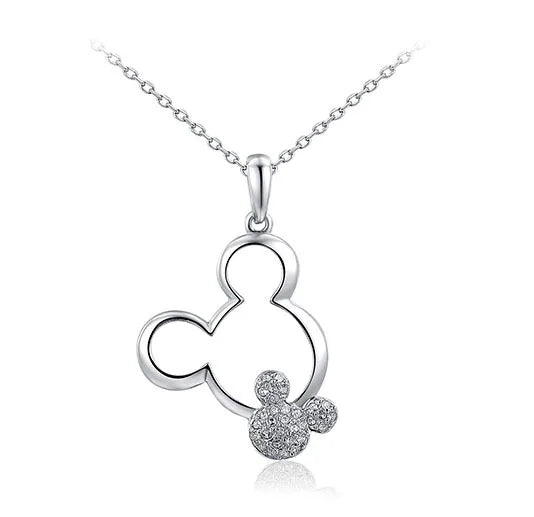 Fashion Austrian Rhinestone Cute Child Crystal Mickey Necklace