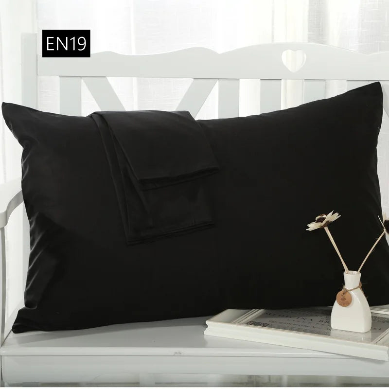 2 piece Cotton 600TC Hotel Pillowcase 19 Solid color pillow case Bedding 70x70cm 50x70 pillow cover Customize any size