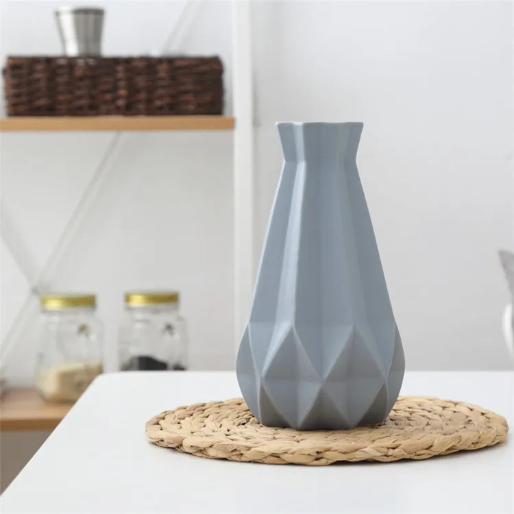 Nordic Porcelain Vase Matt Ceramic Vases Modern Flower Pot Diamond Plant Pot Study Hallway Home Decor Living Room Decoration