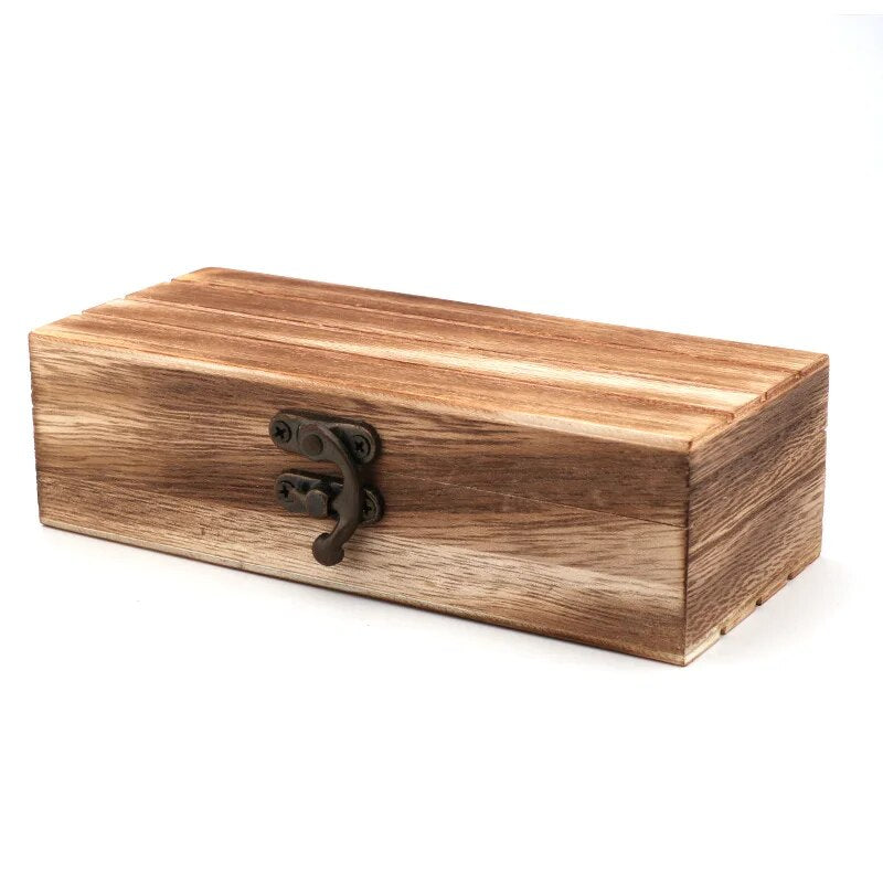 AN SWALLOWN Personality Creative Fire-Baked Color Glass Box Bag For Men And Women's Sunglasses Wooden Glass Box