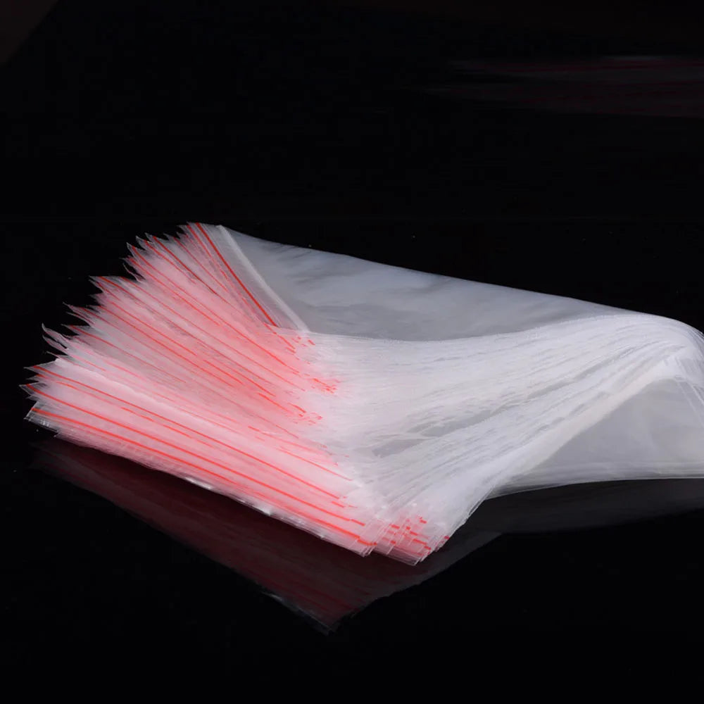 100 Pcs/Pack Small Zip Lock Plastic Bags recloseable Storage Bag  Clear Bags
