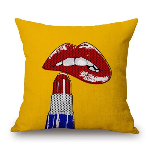 ZXZXOON Pop art lips Home textile decorative throw pillow case cover for sofa home decor capa de almofadas 45x45cm