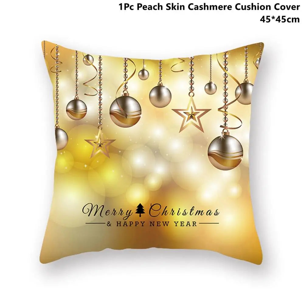 Taoup Gold Merry ChristmasTree Elk Garland Pillowcase Xmas Decor for Home Decor for Christmas Ornaments Xmas Noel New Year Gifts
