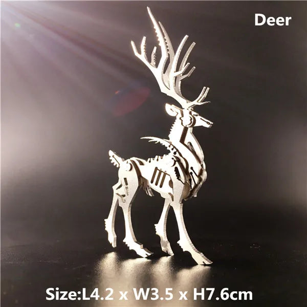 3D Metal Model Chinese Zodiac Dinosaurs western fire dragon  DIY Assembly models Toys Collection Desktop For Adult