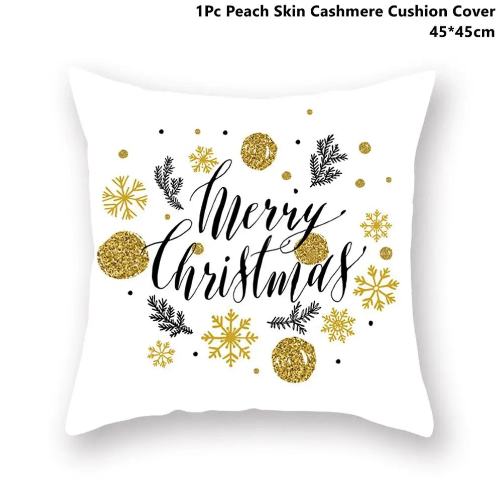 Taoup Gold Merry ChristmasTree Elk Garland Pillowcase Xmas Decor for Home Decor for Christmas Ornaments Xmas Noel New Year Gifts