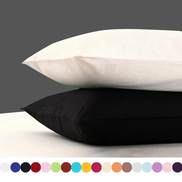 2 piece Cotton 600TC Hotel Pillowcase 19 Solid color pillow case Bedding 70x70cm 50x70 pillow cover Customize any size