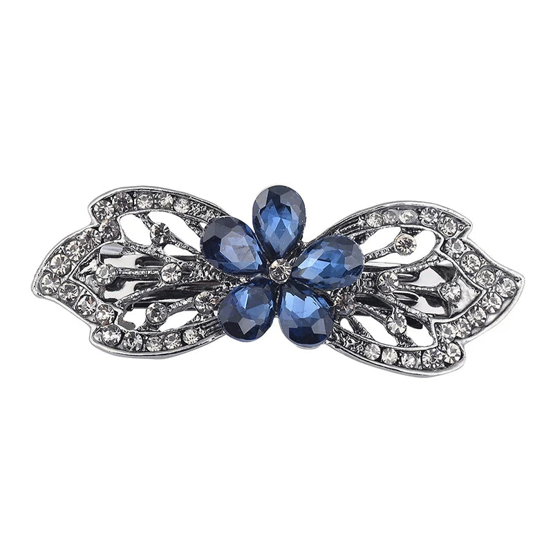 EASYA New Vintage Crystal Barrettes Hair Accessories Women Girls Elegant Butterfly Leaf Bowknot Hairpins Headwear Jewelry
