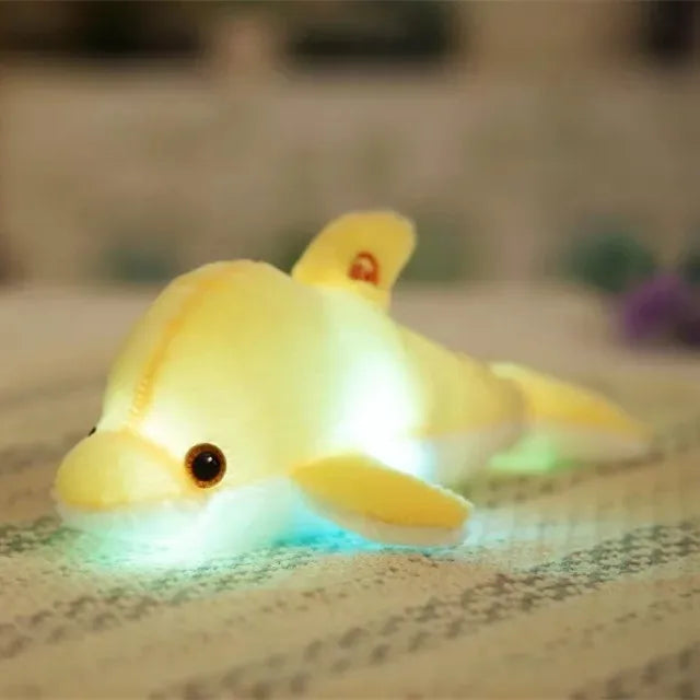 1pc 32cm Cute Creative Luminous Plush Toy Dolphin Doll Glowing LED Light Animal Toys Colorful Doll Pillow Children's Lovely Gift